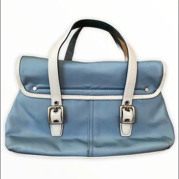 Blue COACH PURSE | Baby Blue and White | Med NWOT - Picture 2 of 9